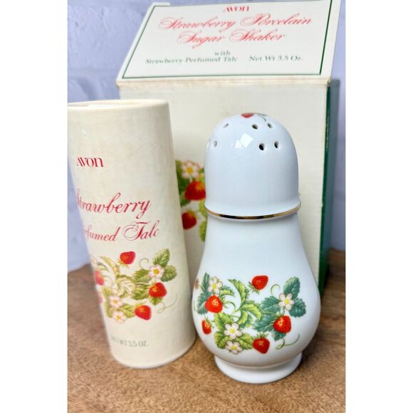 Avon Strawberry Porcelain Sugar Shaker - White and Red - Picture 5 of 9